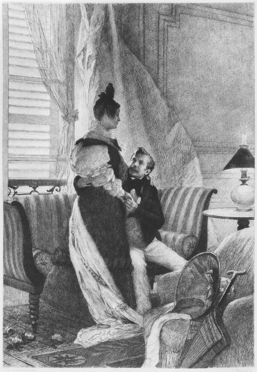 Emma Bovary og Rodolphe, illustration fra 