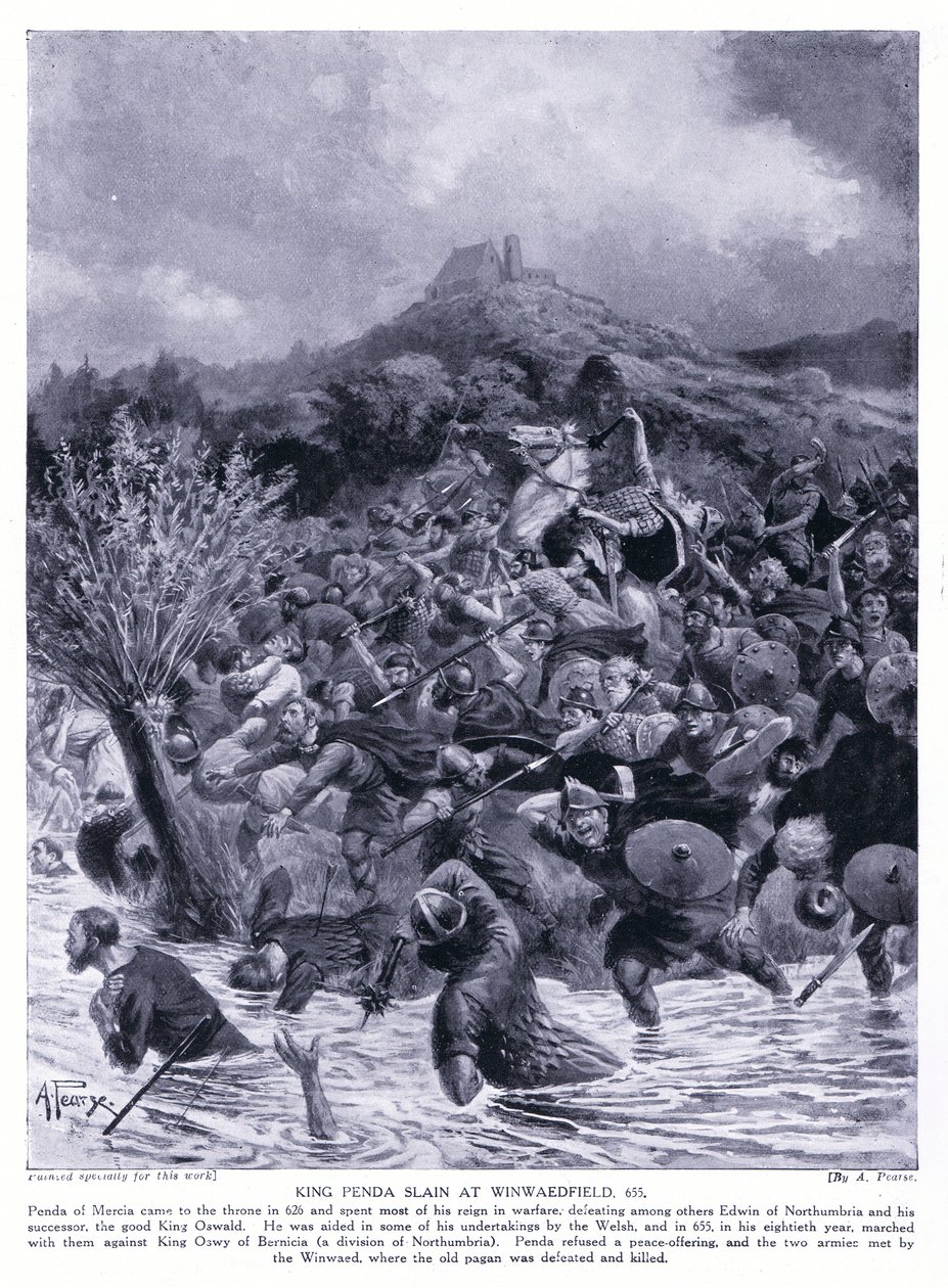 Kong Penda dræbt ved Winwaedfield AD655, 1920