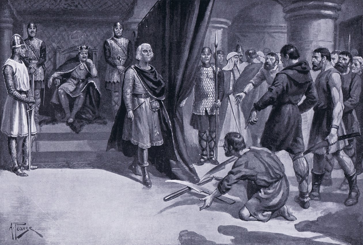 Bønder kaster deres plovjern ned for fødderne af Henry I, 1920