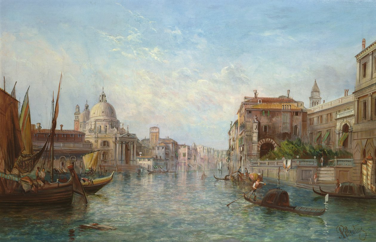 Udsigt over Canal Grande, Venedig af Alfred Pollentine