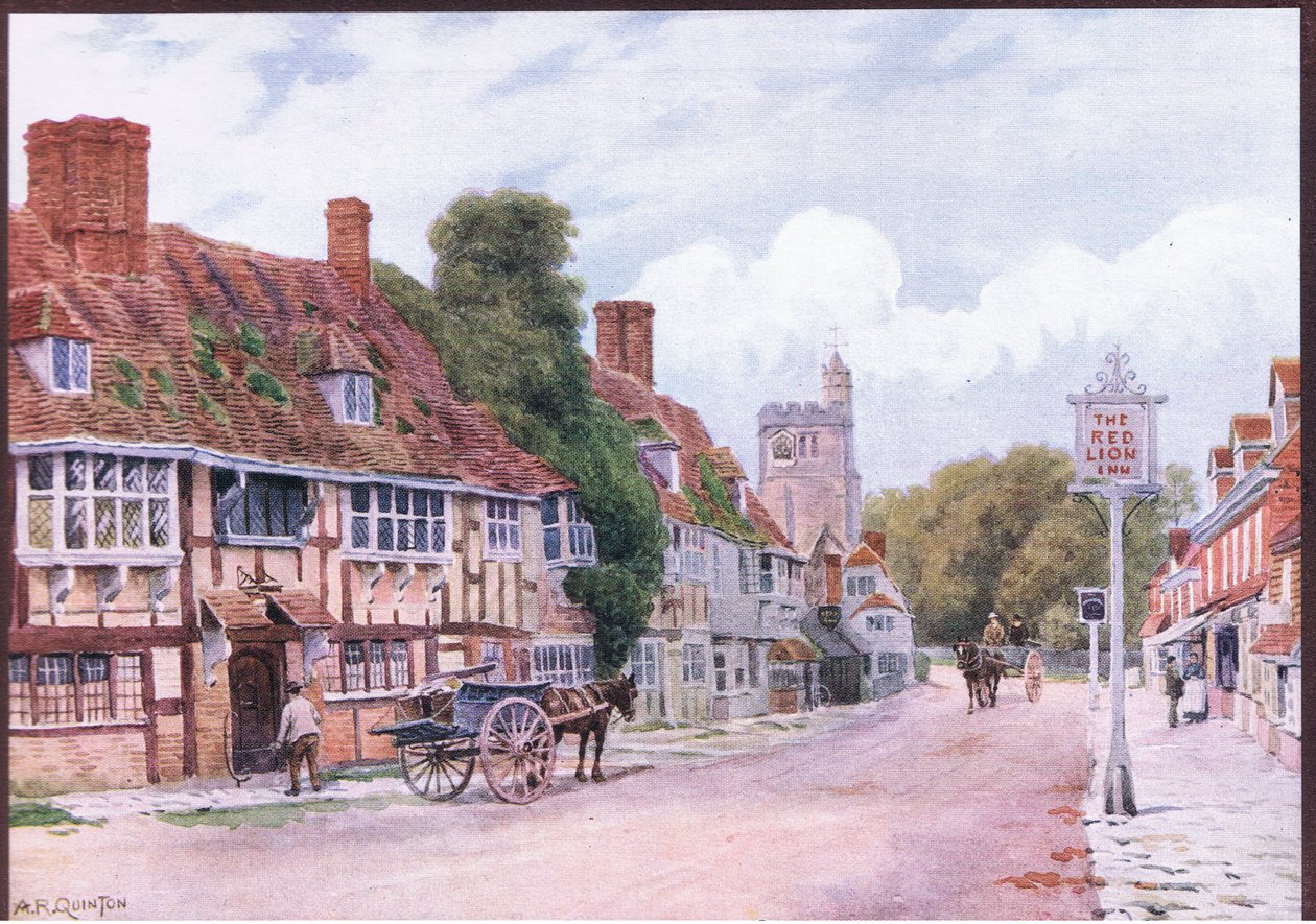 Biddenden, Kent, fra The Cottages and the Village Life of Rural England udgivet af Dent & Sons Limited, 1912 af Alfred Robert Quinton