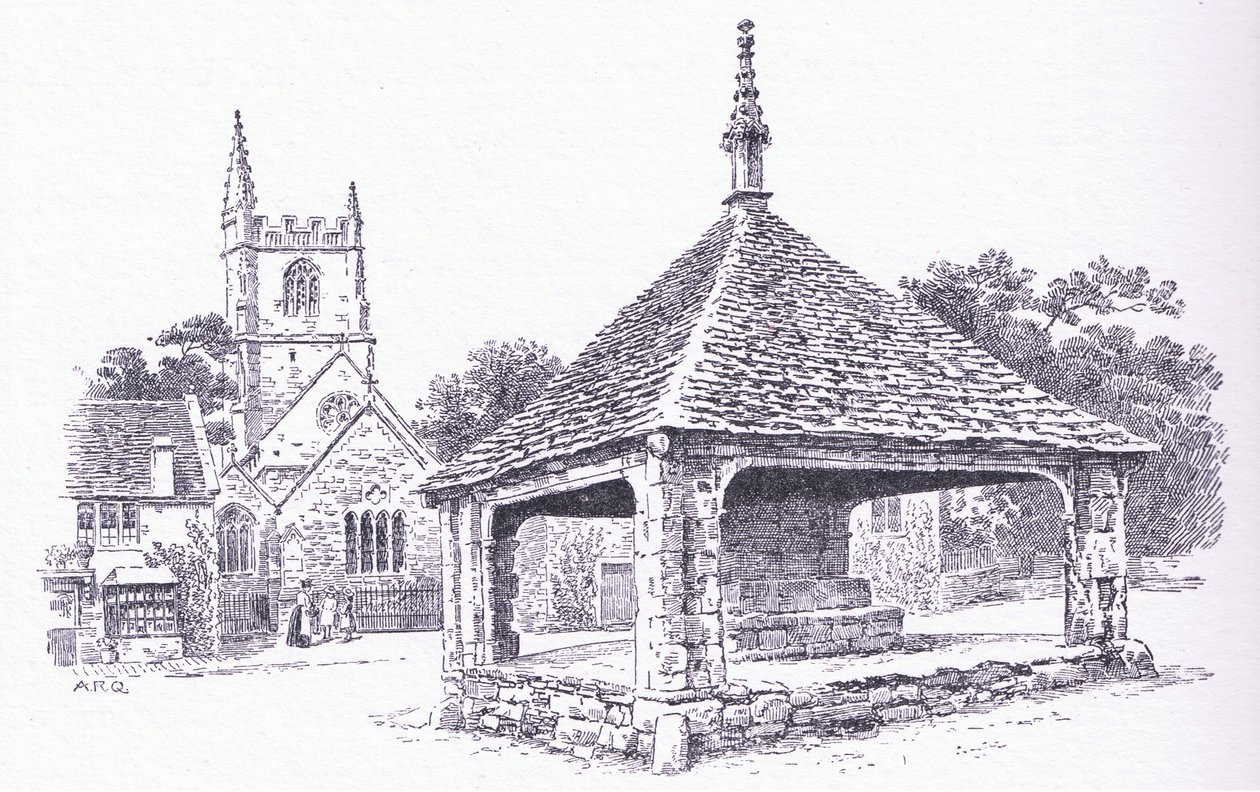 Castle Combe, Wiltshire, fra The Cottages and the Village Life of Rural England udgivet af Dent & Sons Limited, 1912 af Alfred Robert Quinton