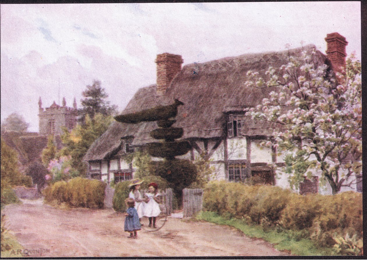 Norton, Nr Evesham, Worcester, fra The Cottages and the Village Life of Rural England udgivet af Dent & Sons Limited, 1912 af Alfred Robert Quinton