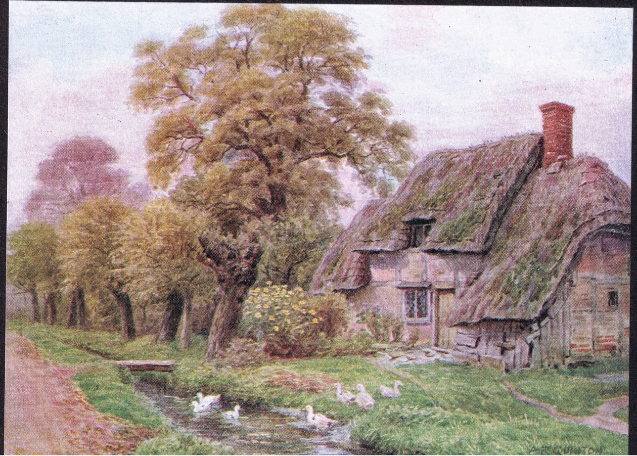 The Brook, Steventon, fra The Cottages and the Village Life of Rural England udgivet af Dent & Sons Limited, 1912 af Alfred Robert Quinton