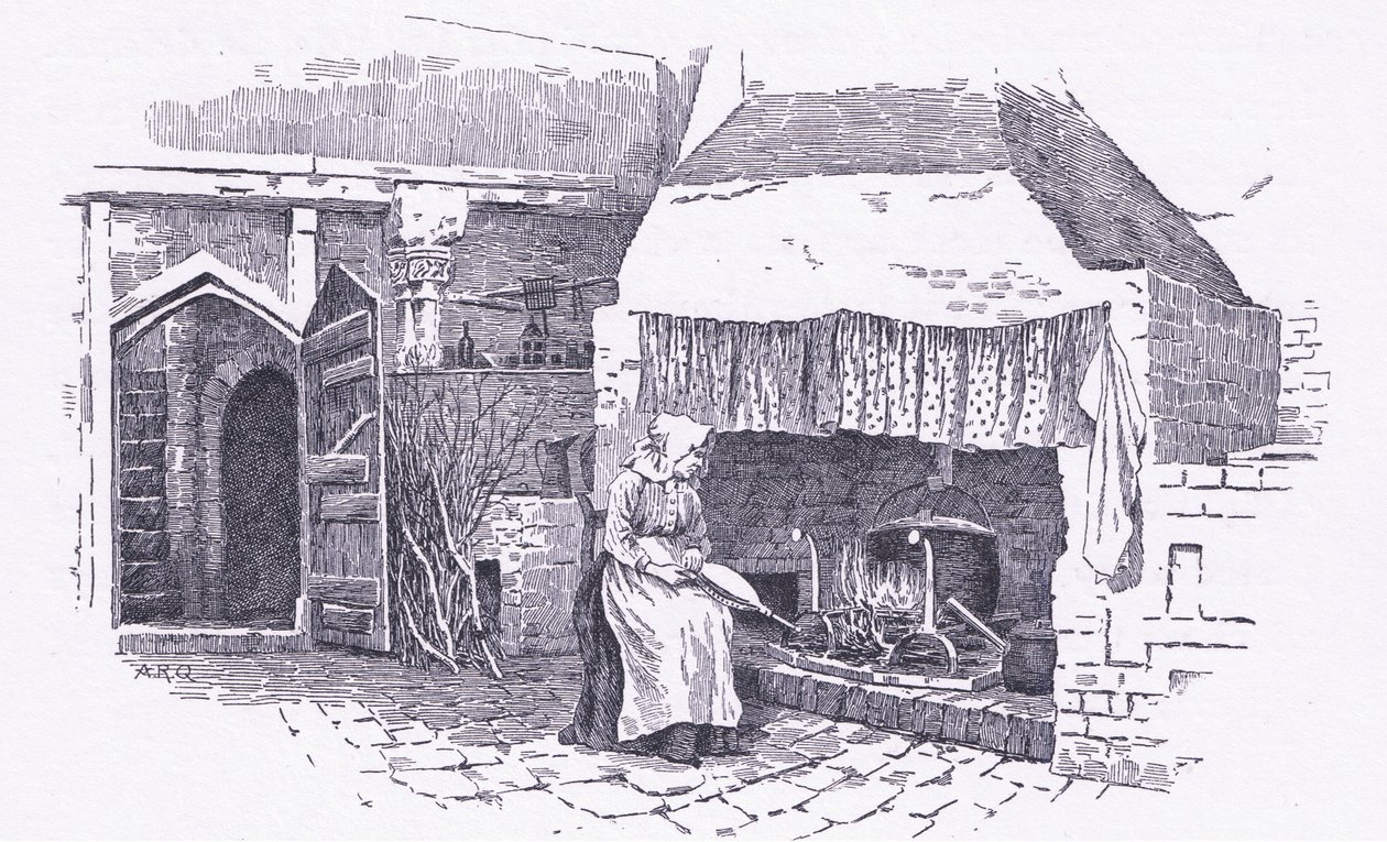 Køkkenet, Old Sow, Kent, fra The Cottages and the Village Life of Rural England udgivet af Dent & Sons Limited, 1912 af Alfred Robert Quinton