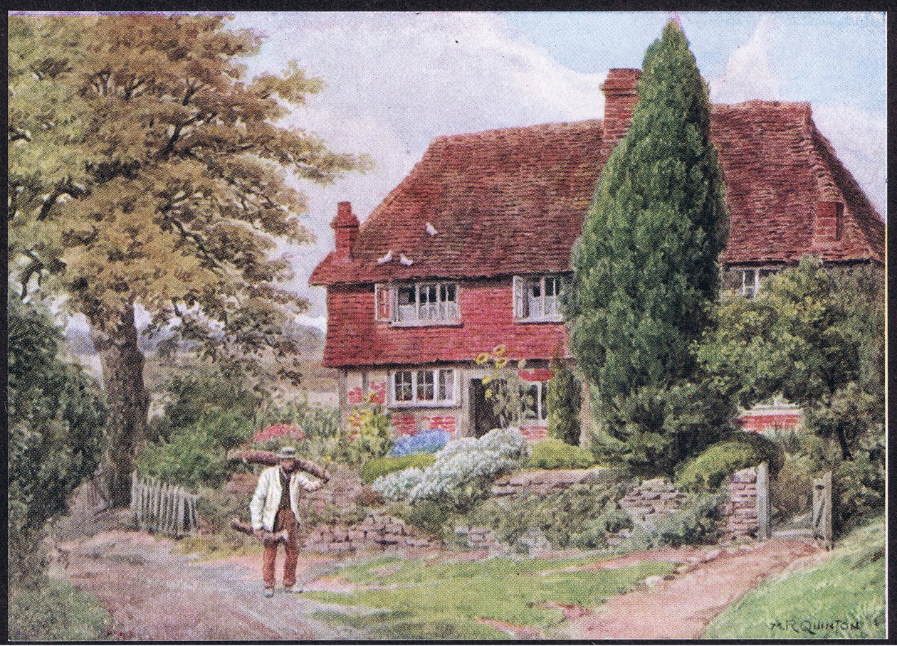 Tillington, Nr Petworth, Sussex, fra The Cottages and the Village Life of Rural England udgivet af Dent & Sons Limited, 1912 af Alfred Robert Quinton