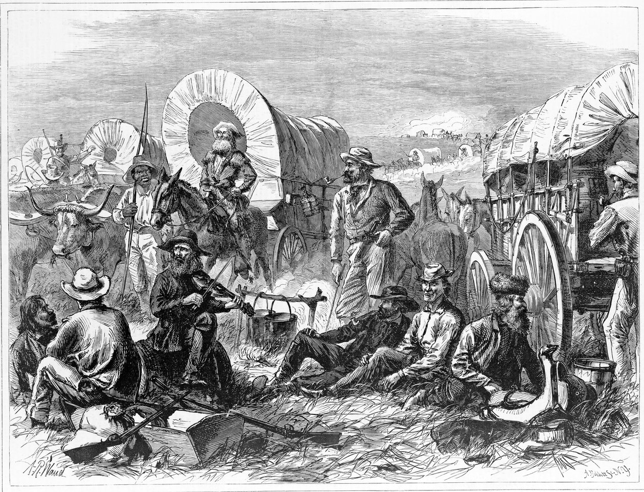 Pilgrims of the Plains, pub. 1871 af Alfred Rudolph Waud