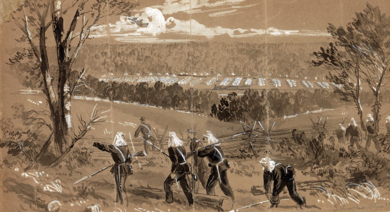 Schenks Ohio regimenter, 1861 af Alfred Rudolph Waud
