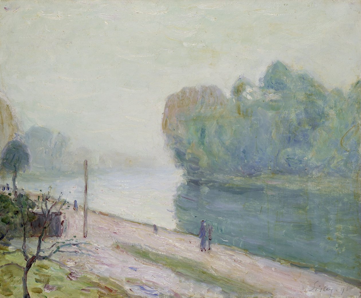 Et sving i floden Loing, 1896 af Alfred Sisley