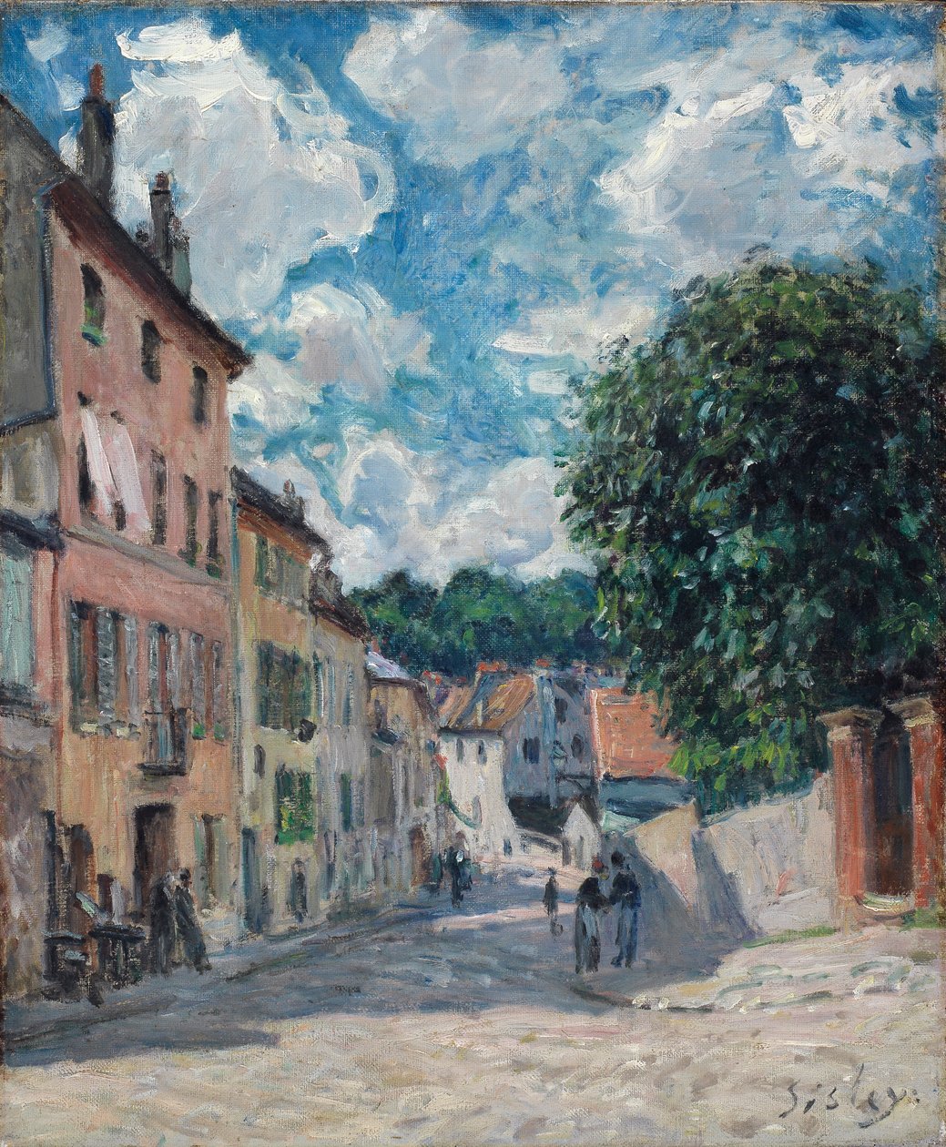 En gade, muligvis i Port-Marly, 1876 af Alfred Sisley