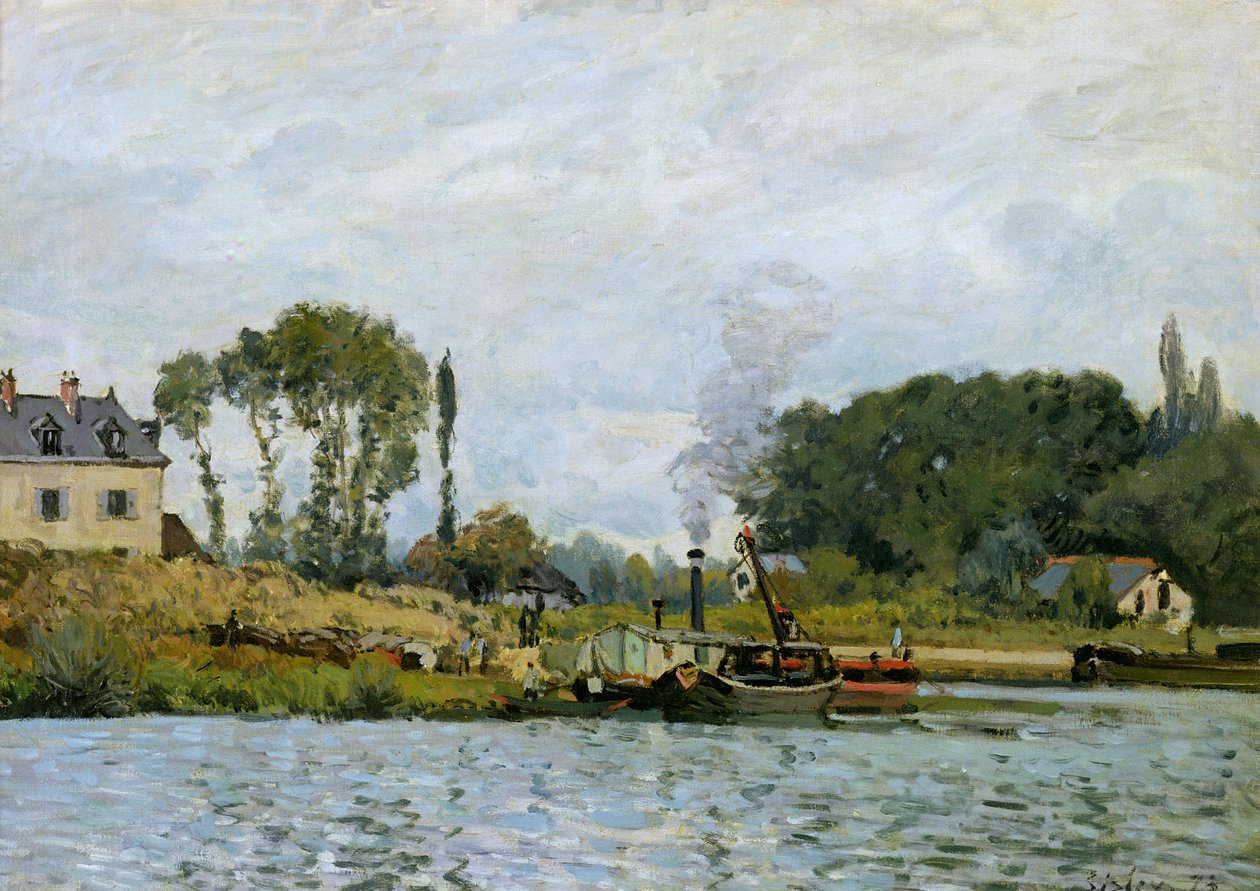 Både ved slusen ved Bougival, 1873 af Alfred Sisley