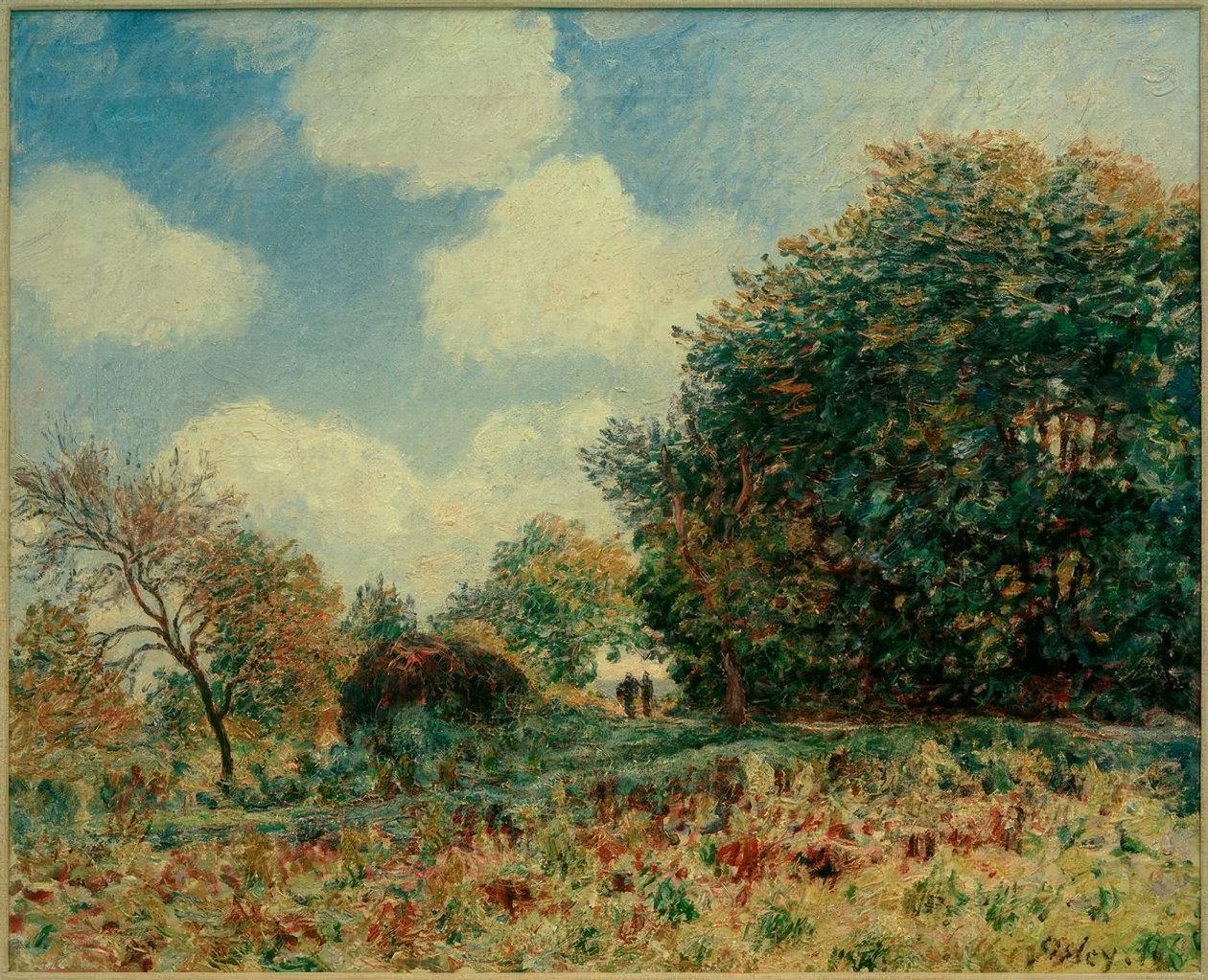 Sti ved indgangen til en skov af Alfred Sisley