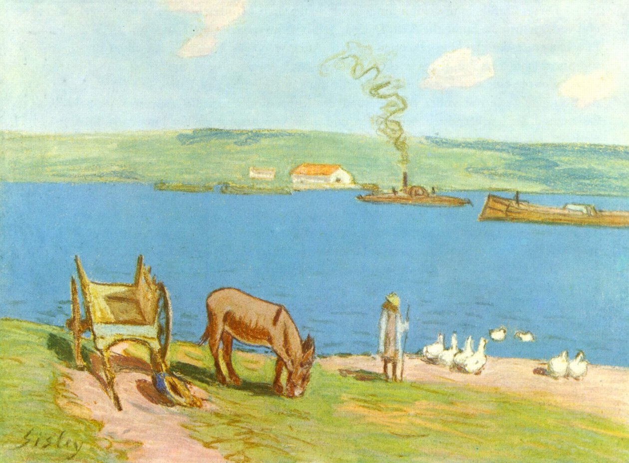 Flodbredden af Alfred Sisley