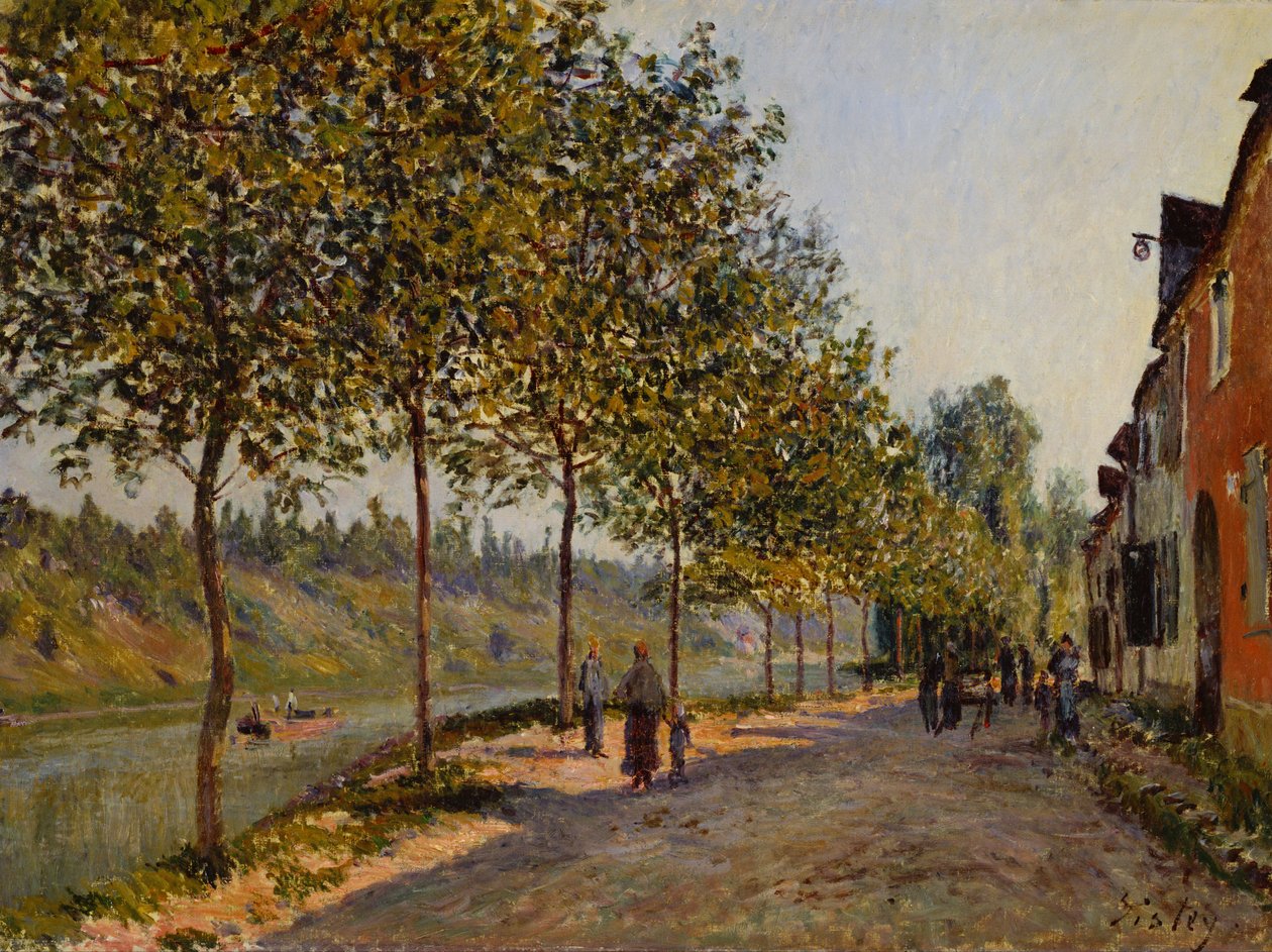 Juni morgen i Saint-Mammès af Alfred Sisley