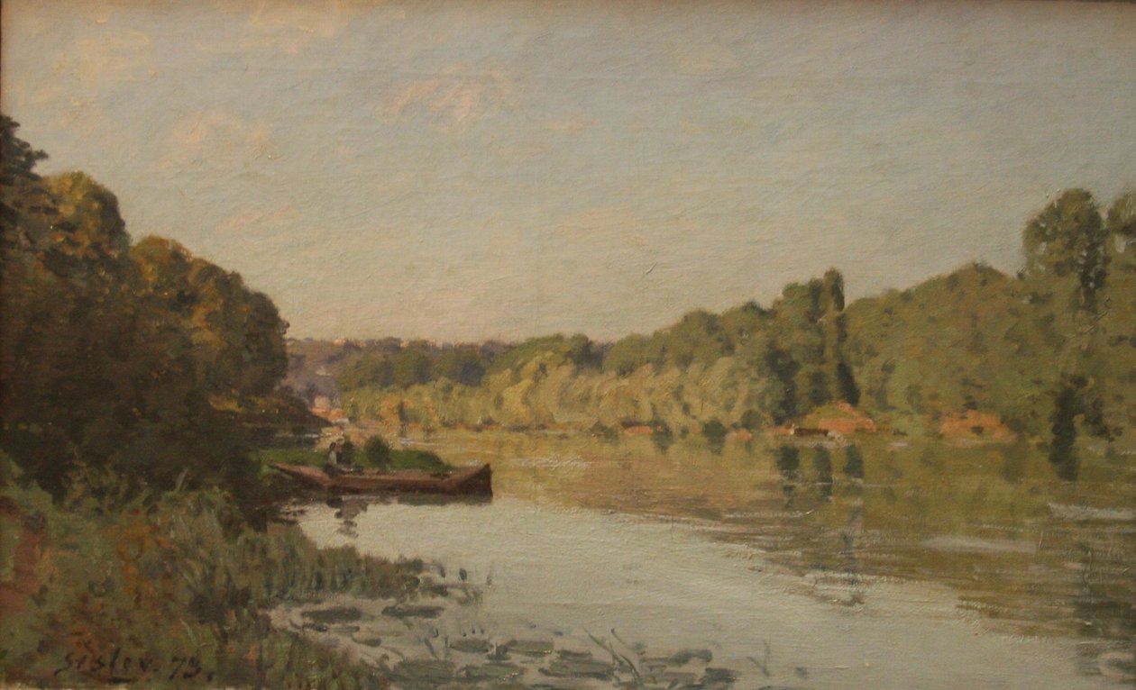 Landskab fra Bougival af Alfred Sisley
