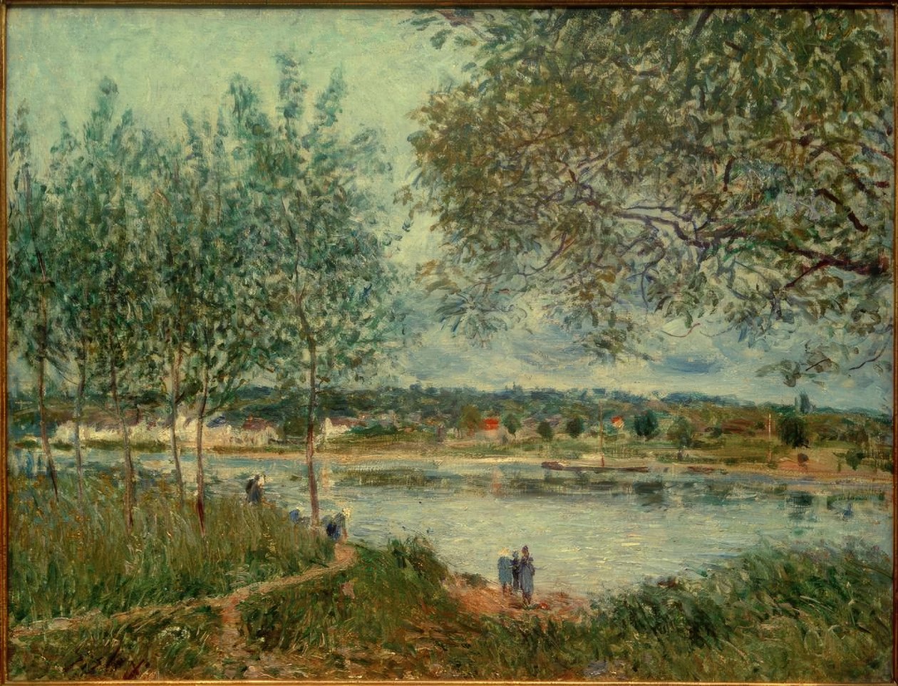 Stien til den gamle Med færge af Alfred Sisley