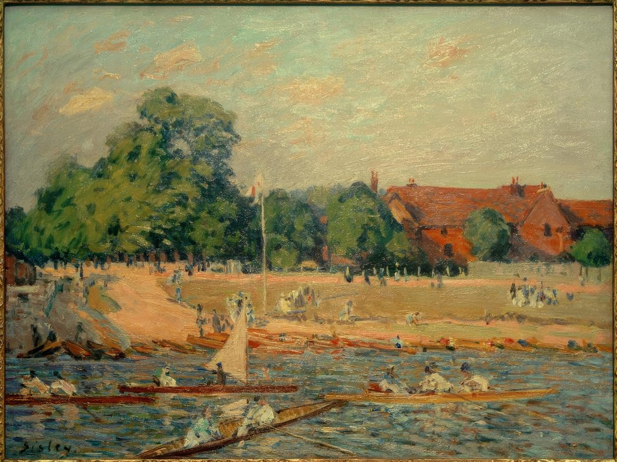 Regattaerne på Hampton Court af Alfred Sisley