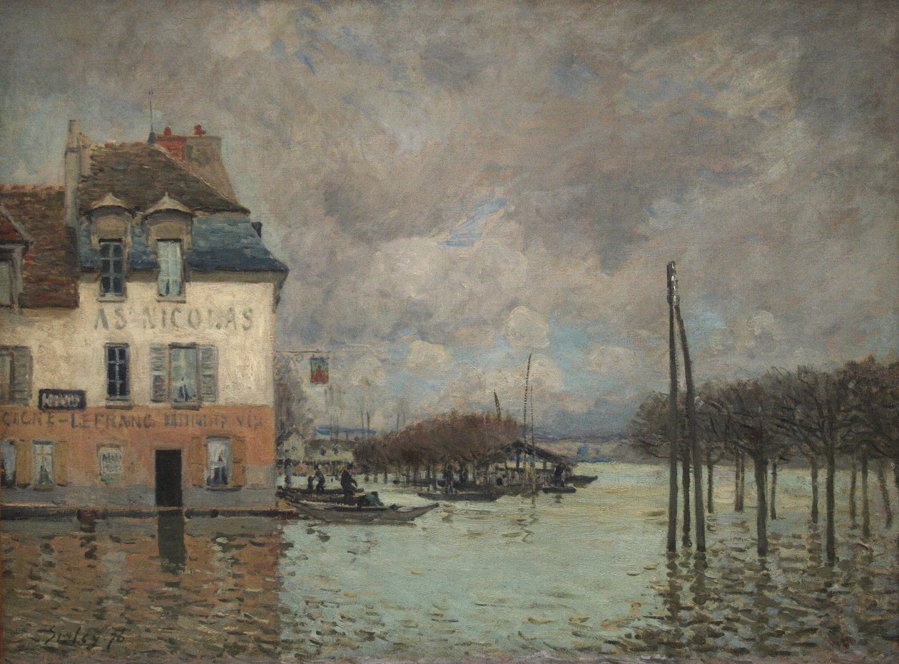 Linondation til Port-Marly af Alfred Sisley
