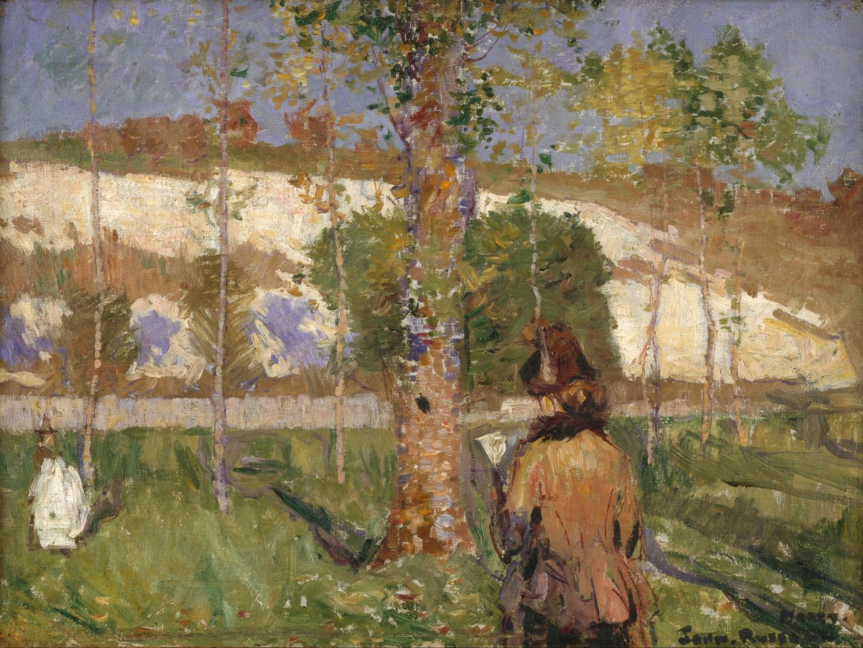 Madame Sisley på bredden af Loing ved Moret af Alfred Sisley