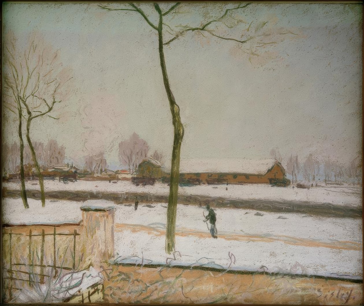 Moret - Vinterlandskab af Alfred Sisley