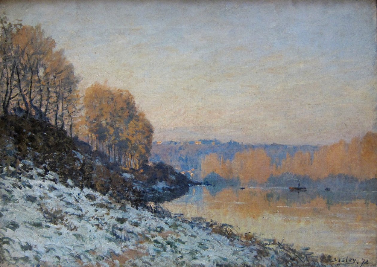 Port Marly, hvid gelé af Alfred Sisley