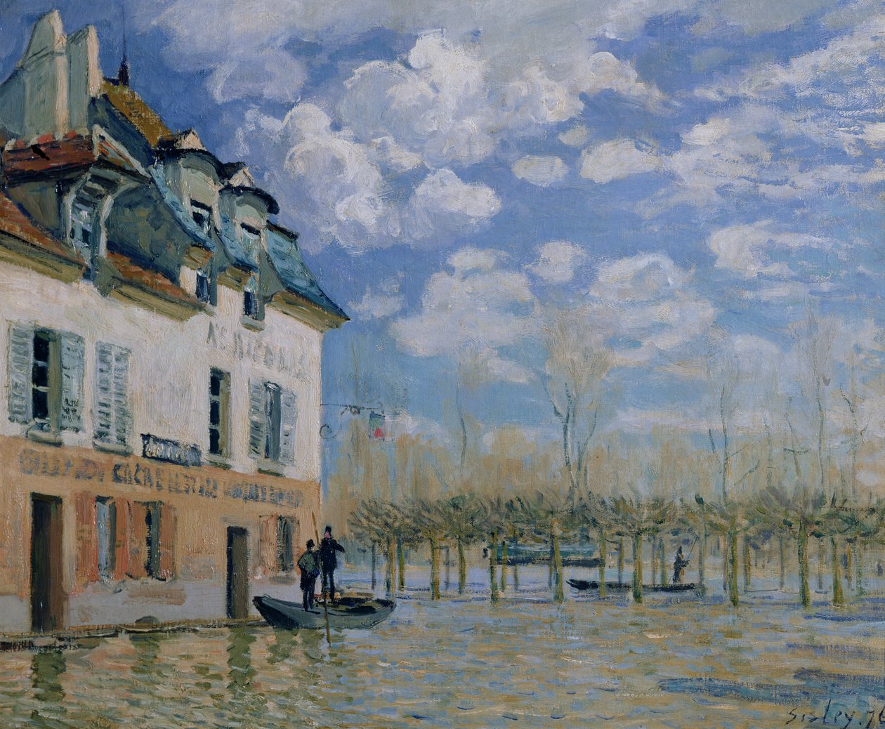 Båden i oversvømmelsen, Port-Marly, 1876 af Alfred Sisley