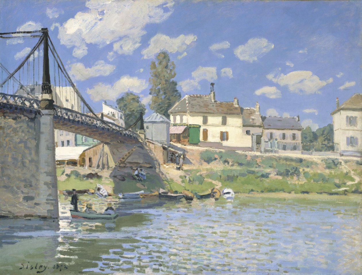 Broen ved Villeneuve-la-Garenne af Alfred Sisley