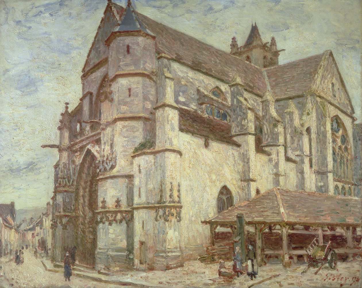 Kirken i Moret, frostvejr, 1893 af Alfred Sisley