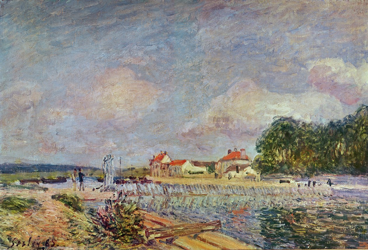 Dæmningen, 1885 af Alfred Sisley