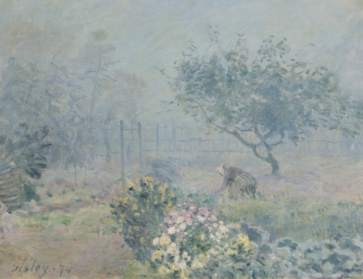 Tågen, Voisins, 1874 af Alfred Sisley