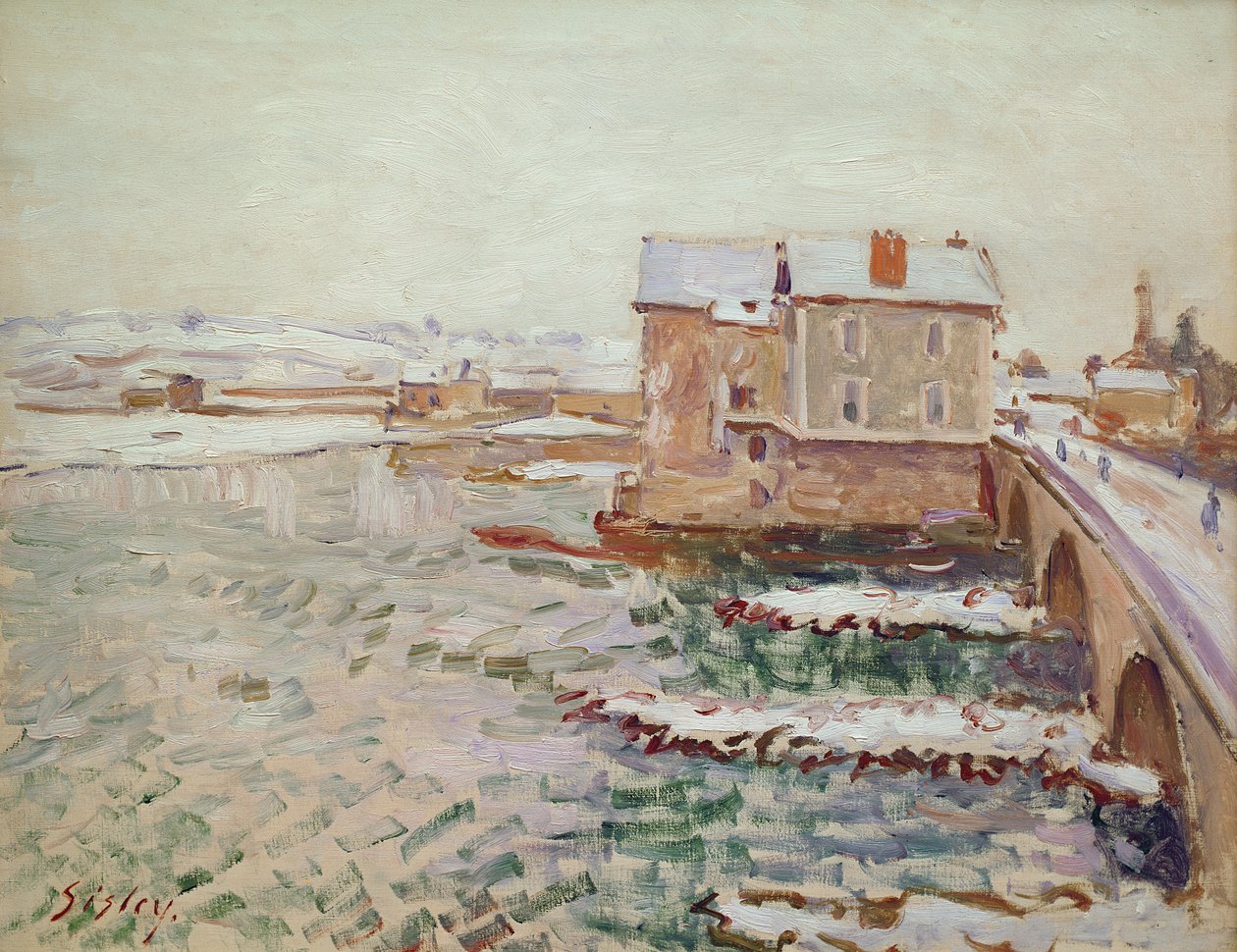 Moret-broen i vinteren 1889, efter 1889 af Alfred Sisley