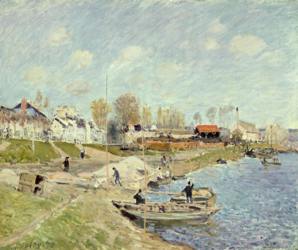 Kajen ved Sable nær Port-Marly, 1875 af Alfred Sisley