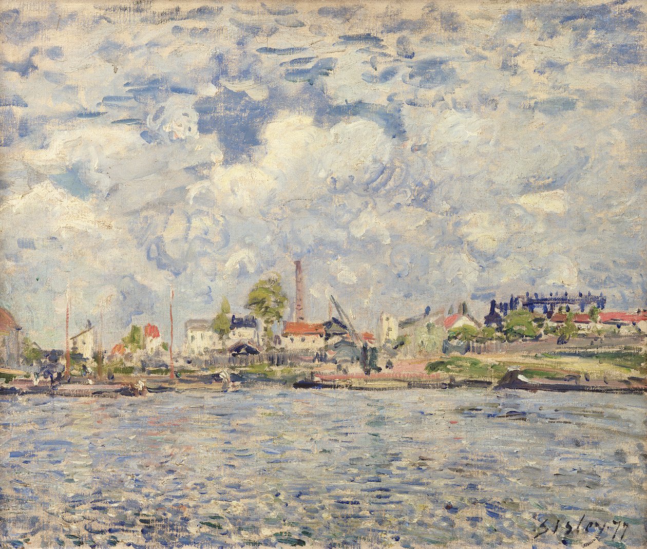 Seinen ved Point du Jour, 1877 af Alfred Sisley