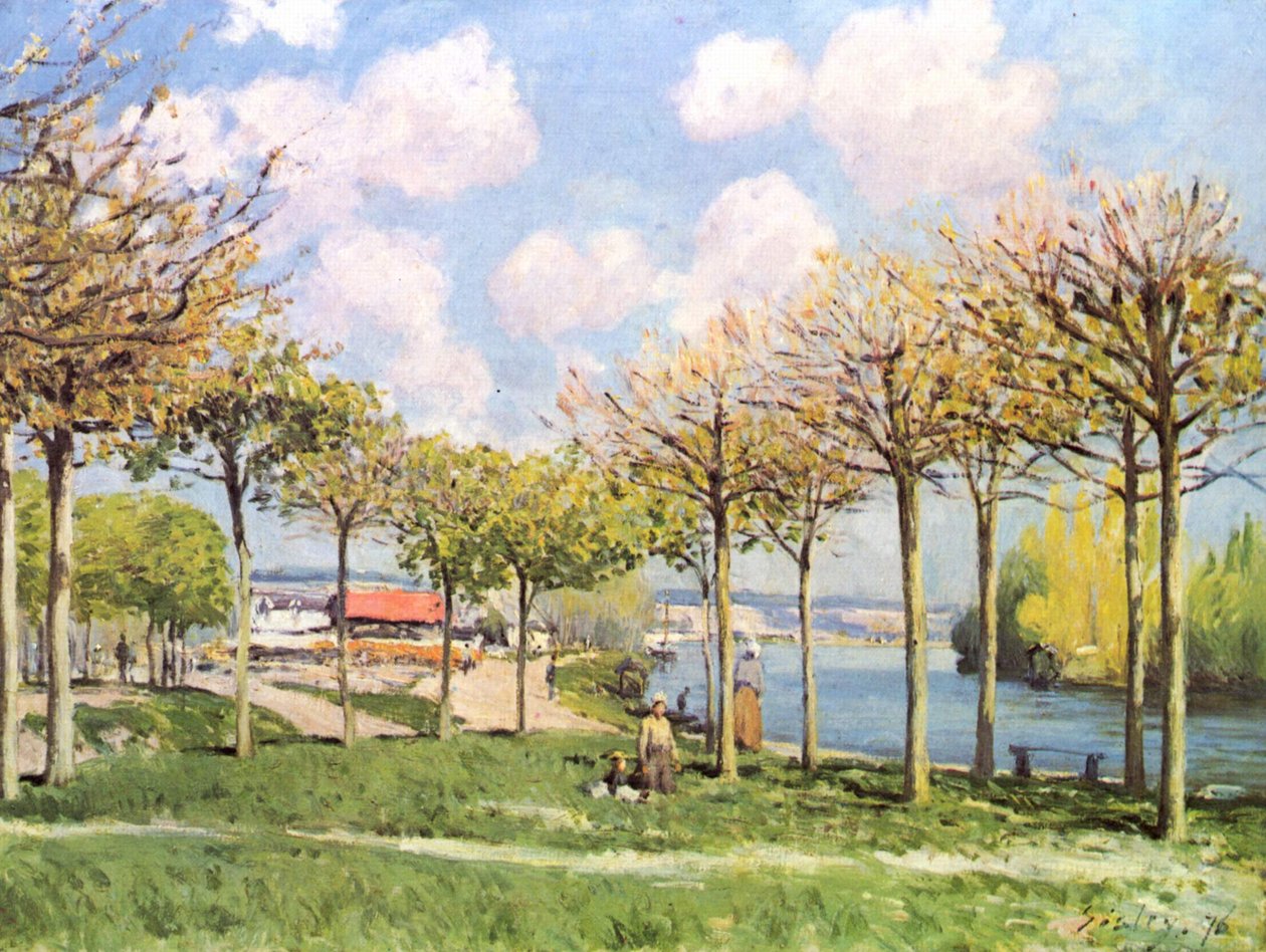 Seinen i Bougival af Alfred Sisley