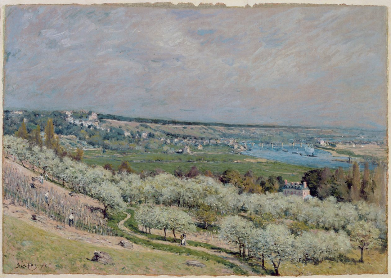 Terrassen i Saint-Germain, forår, 1875 af Alfred Sisley