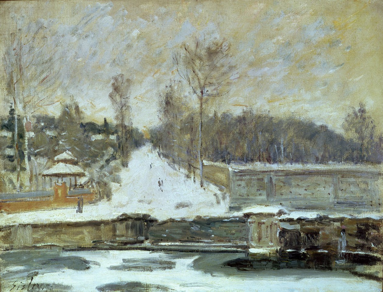 Vandingsstedet i Marly-le-Roi, 1875 af Alfred Sisley