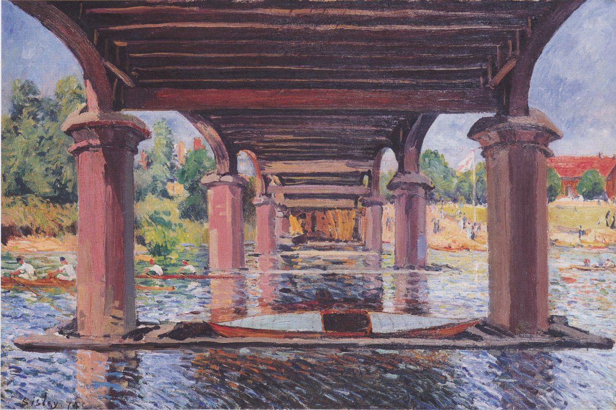 Under broen ved Hampton Court af Alfred Sisley