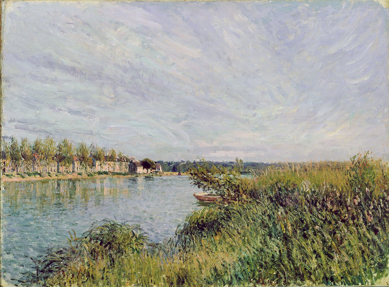 Udsigt over Saint-Mammes, ca. 1880 af Alfred Sisley