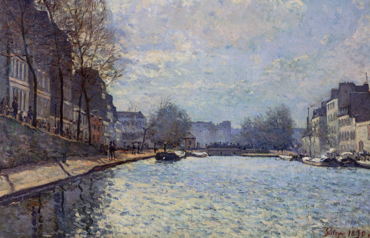 Udsigt over Canal Saint-Martin, Paris, 1870 af Alfred Sisley