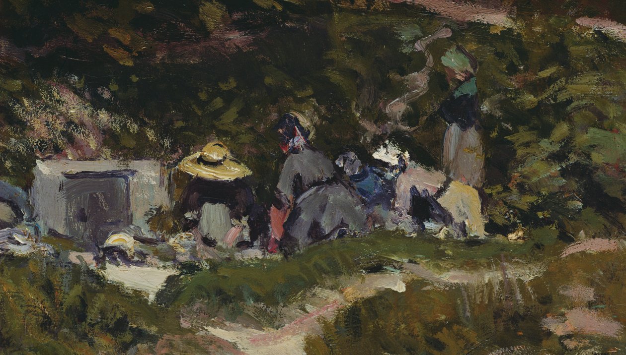 Kvinder hvidvaskeolie på lærred detalje af 340101 af Alfred Sisley