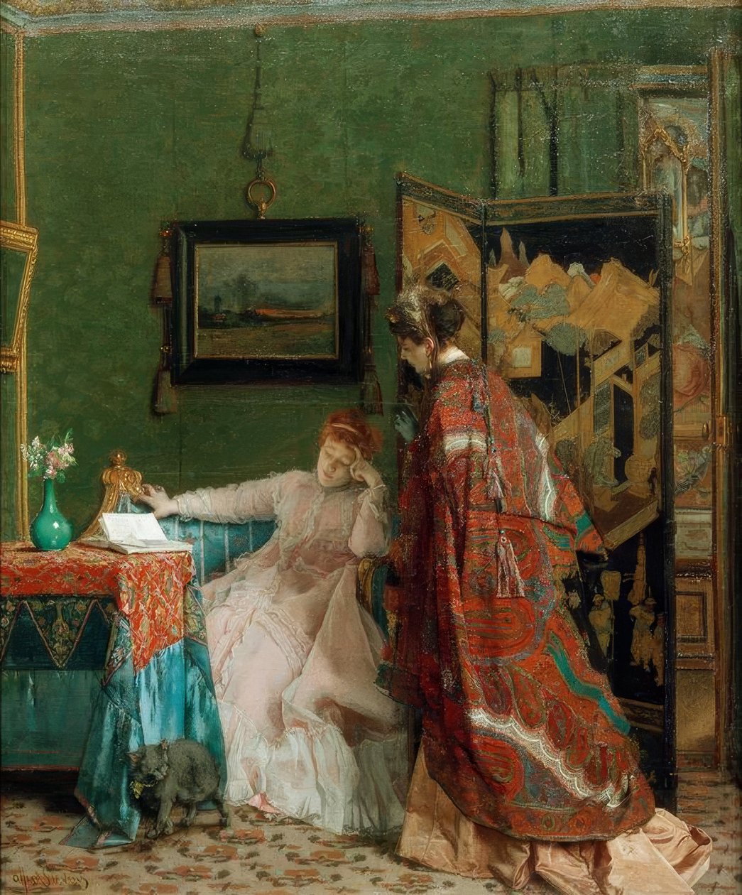 A.Stevens, Nonchalance eller The Visit af Alfred Emile Stevens