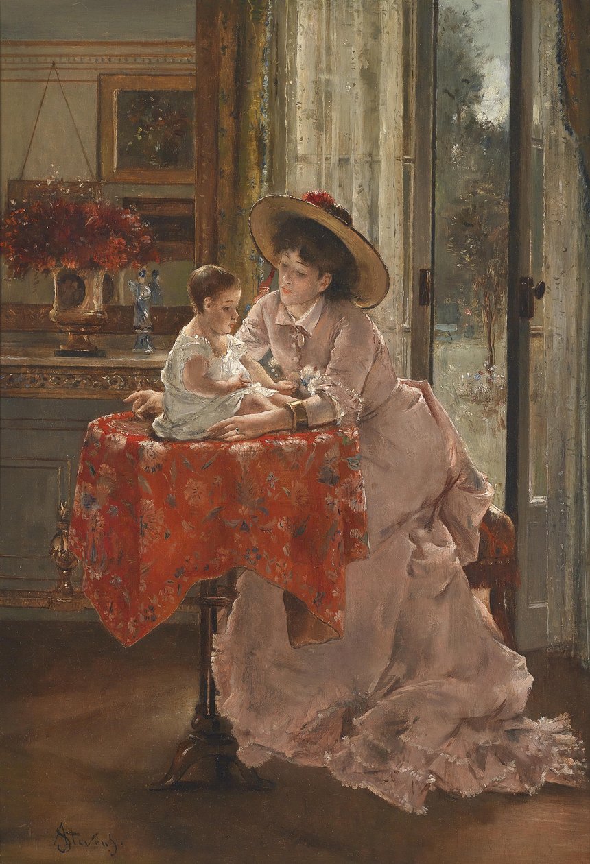 Den glade mor af Alfred Emile Stevens
