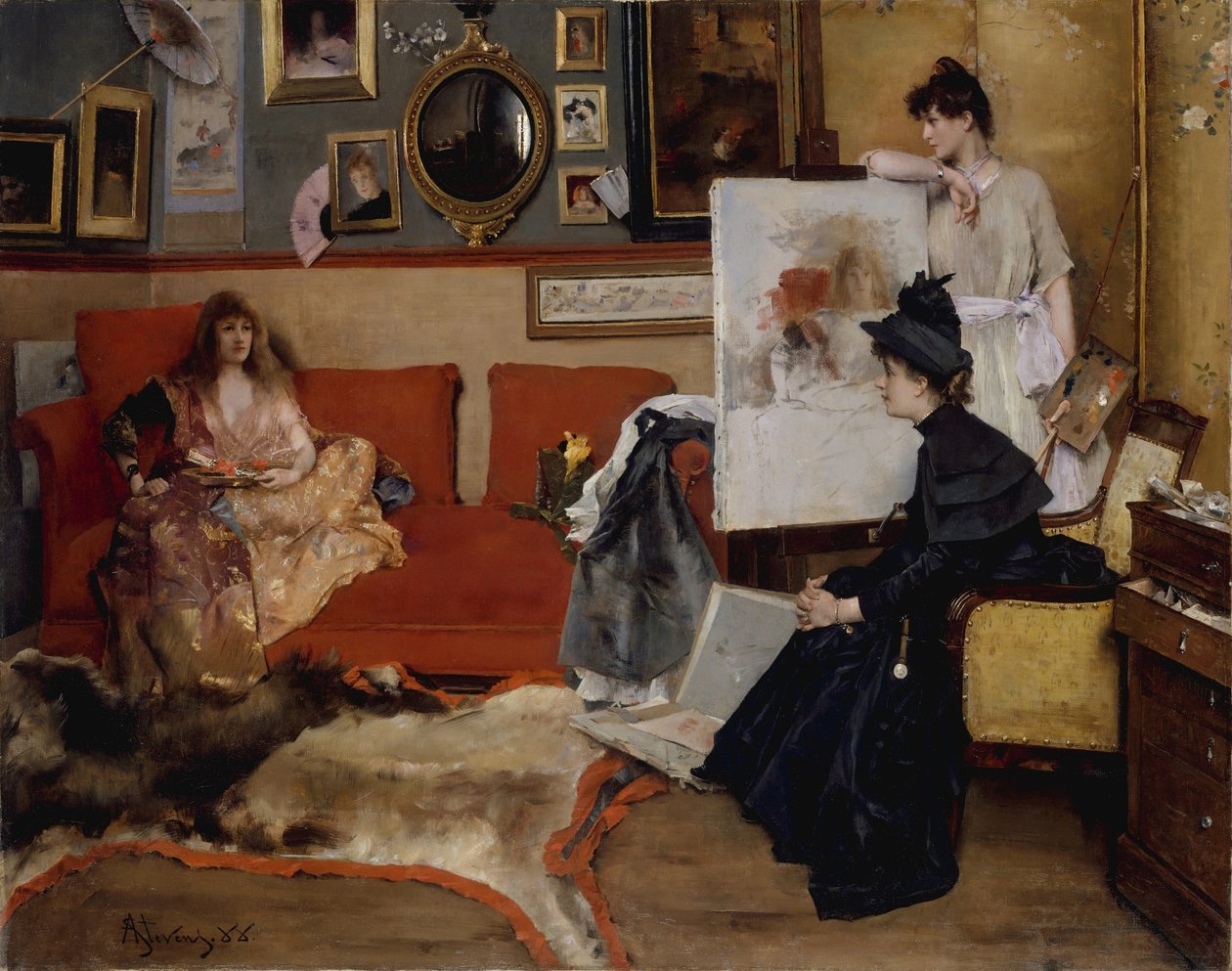 I studiet af Alfred Emile Stevens
