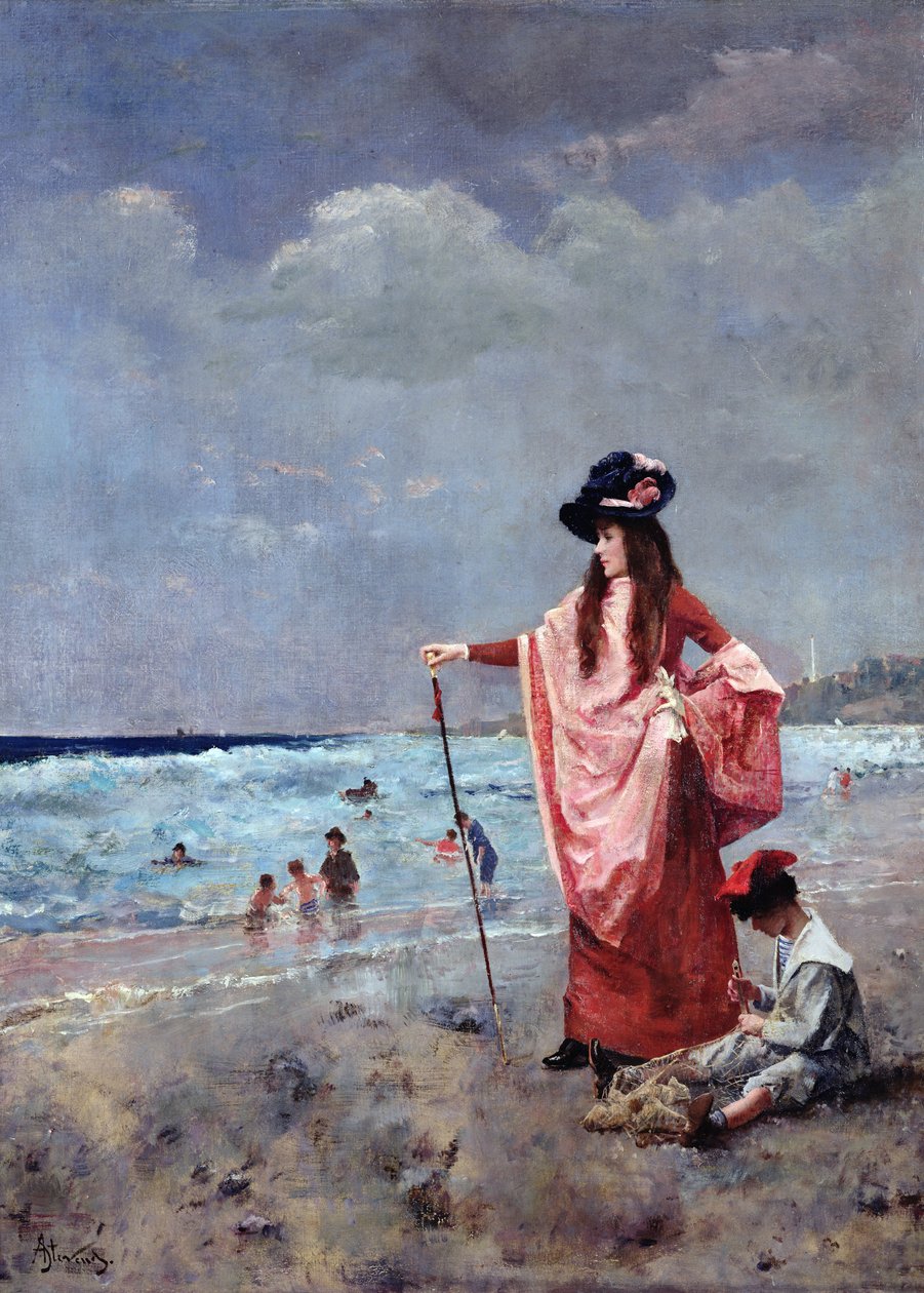 På stranden af Alfred Emile Stevens