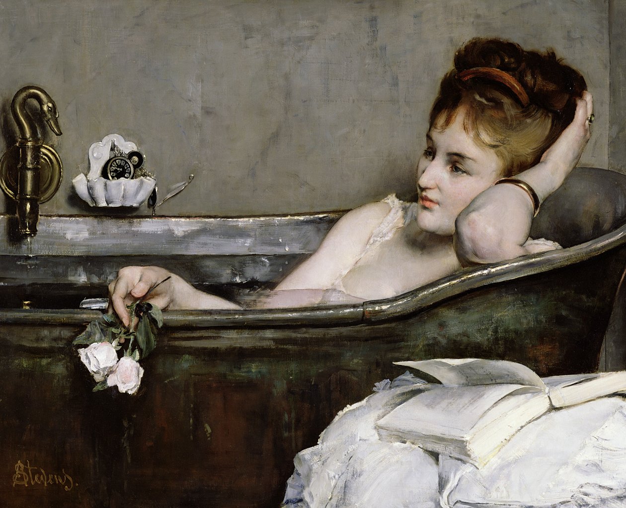 Badet, ca. 1867 af Alfred Emile Stevens