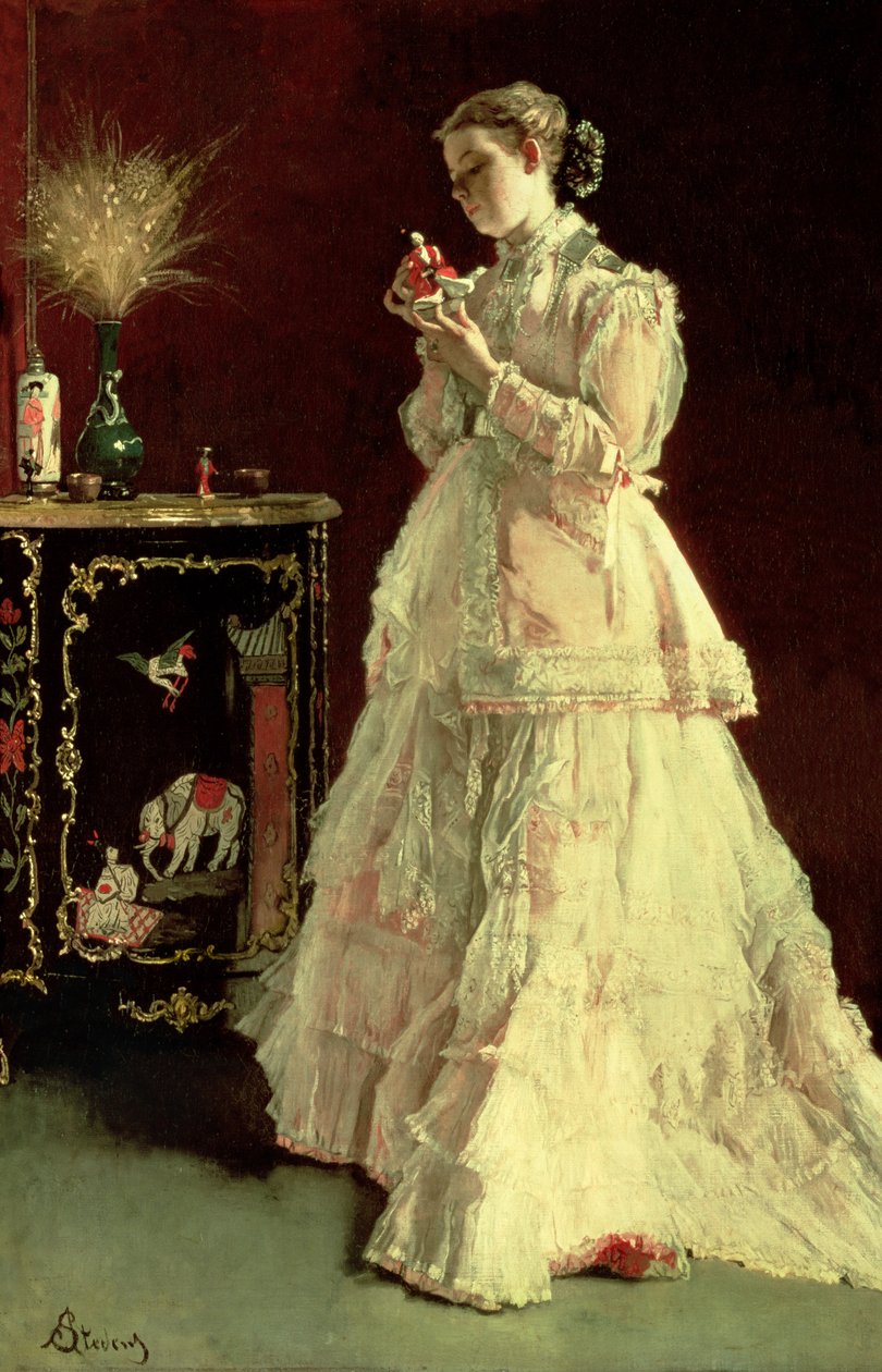 The Lady in Pink, 1867 af Alfred Emile Stevens