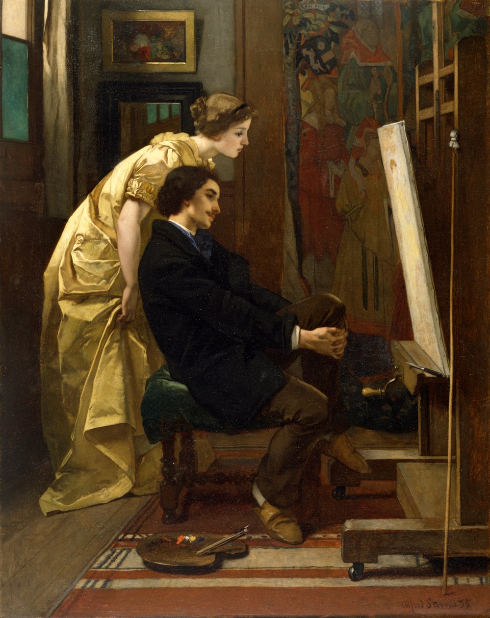 Maleren og hans model af Alfred Emile Stevens