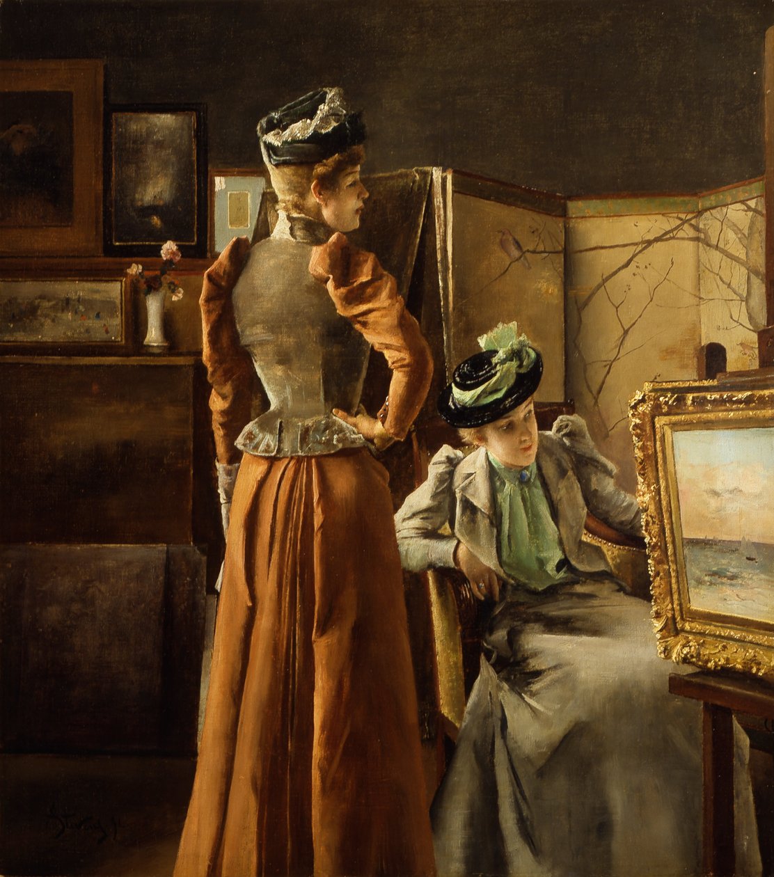 Besøg i studiet af Alfred Emile Stevens