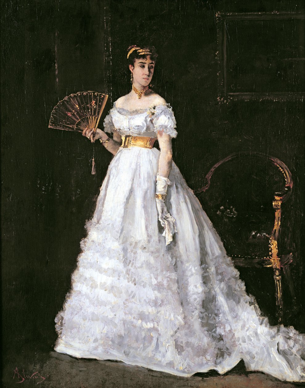 Kvinde i hvidt af Alfred Emile Stevens