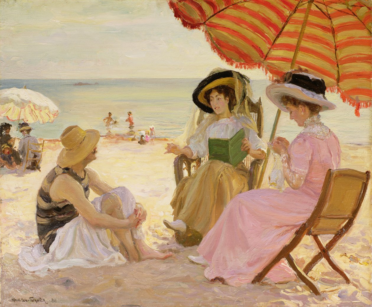 Stranden, 1929 af Alfred Victor Fournier